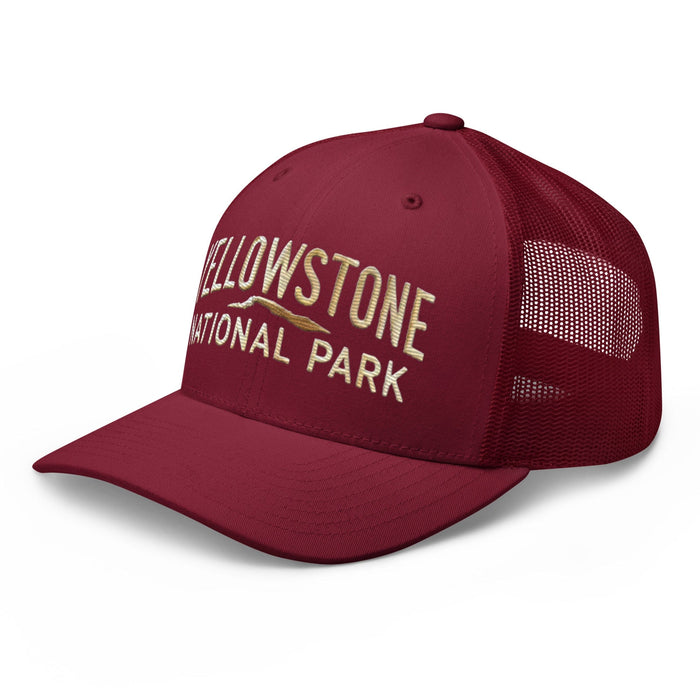 Triniskies  Hats Embroidered Yellowstone National Park Trucker Cap Mesh Back Adventure Hat Camping Hat