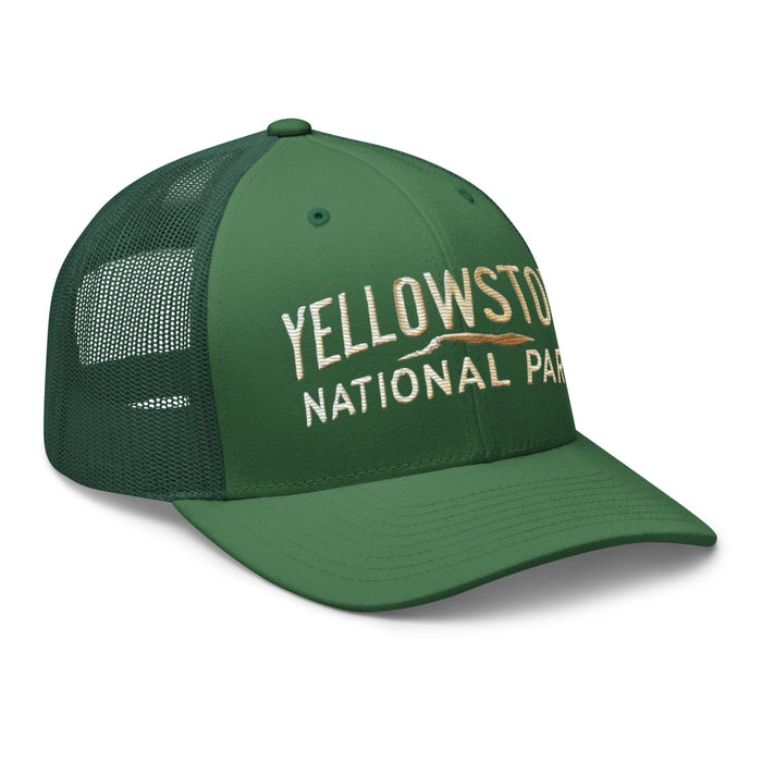 Triniskies  Hats Embroidered Yellowstone National Park Trucker Cap Mesh Back Adventure Hat Camping Hat