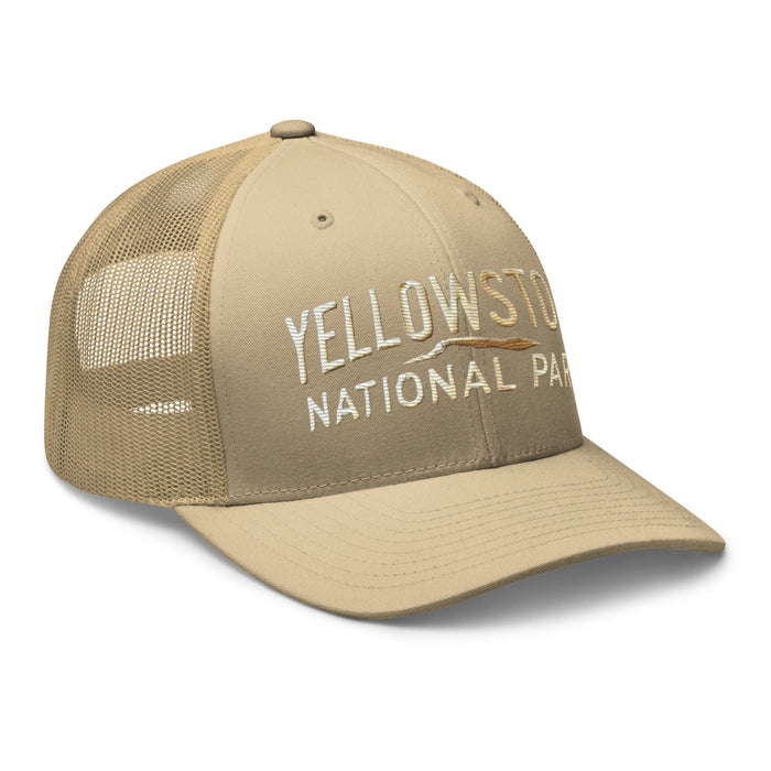 Triniskies  Hats Embroidered Yellowstone National Park Trucker Cap Mesh Back Adventure Hat Camping Hat