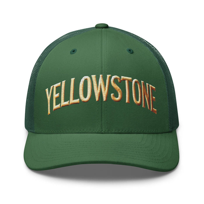 Triniskies  Hats Evergreen Embroidered Yellowstone National Park Trucker Cap | Mesh Back Adventure Hat