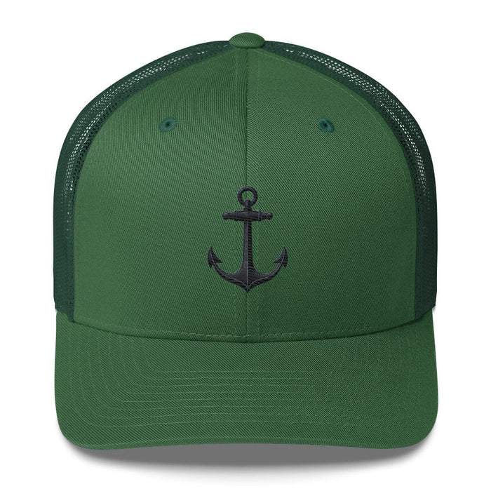 Triniskies  Hats Evergreen Safe Home Anchor Embroidered Trucker Hat Nautical-Inspired Adjustable Mesh Cap