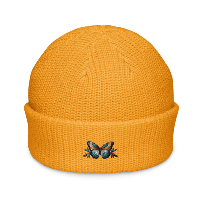 Triniskies  Hats Gold Embroidered Butterfly Fisherman Beanie Nature-Inspired Cozy Hat