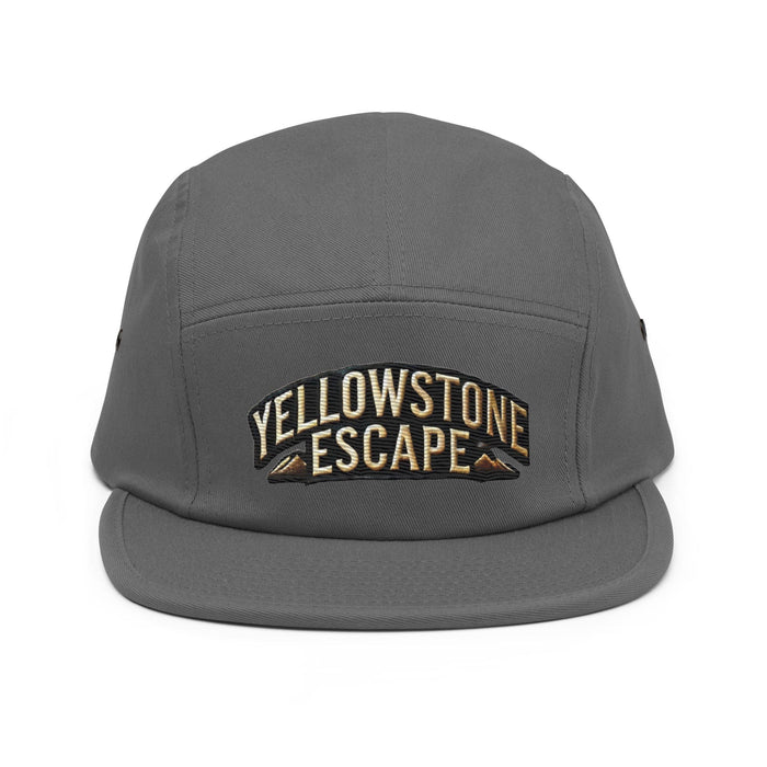 Triniskies  Hats Grey Embroidered Yellowstone National Park Five Panel Cap | Adventure Camper Hat