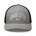 Triniskies  Hats Heather/ Black Embroidered Charlotte NC Trucker Cap | Classic Mesh Back Hat