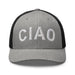 Triniskies  Hats Heather/ Black Embroidered CIAO Italian Trucker Hat | Travel Cap with Mesh Back