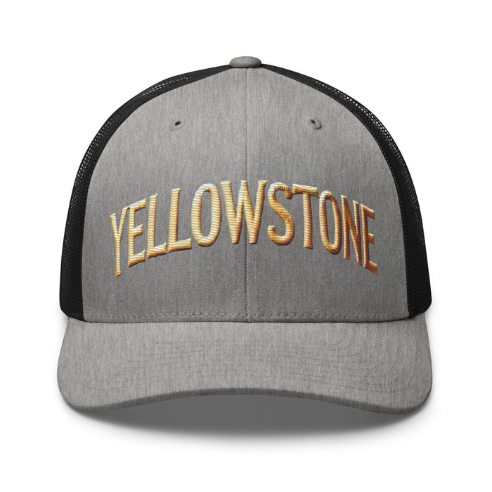 Triniskies  Hats Heather/ Black Embroidered Yellowstone National Park Trucker Cap | Mesh Back Adventure Hat