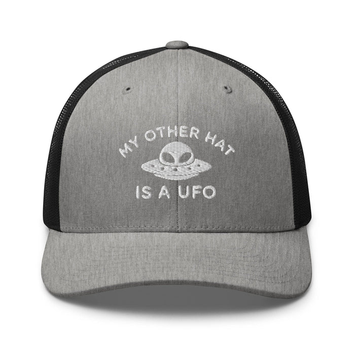 Triniskies  Hats Heather/ Black UFO Trucker Hat Embroidered Alien Mesh Cap