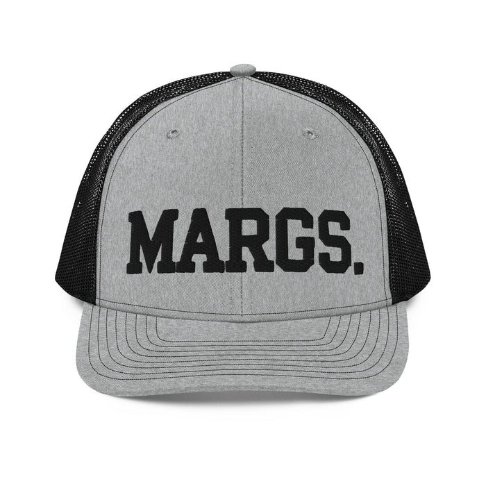 Triniskies  Hats Heather Grey / Black Embroidered Margs Margarita Trucker Hat | Party Hat with Mesh Back