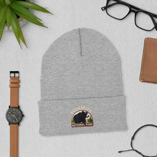 Triniskies  Hats Heather Grey Yosemite National Park Embroidered Cuffed Beanie  Perfect for Outdoor Adventures