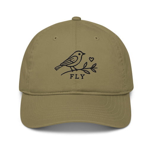 Triniskies  Hats Jungle Embroidered Bird on a Branch Organic Cotton Dad Hat Sustainable Eco Friendly Cap Bird Hat