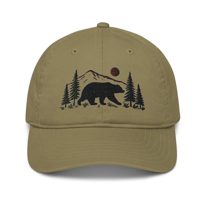 Triniskies  hats Jungle / Unisex / Adults Black Bear Embroidered Organic Cotton Dad Hat Nature Hat