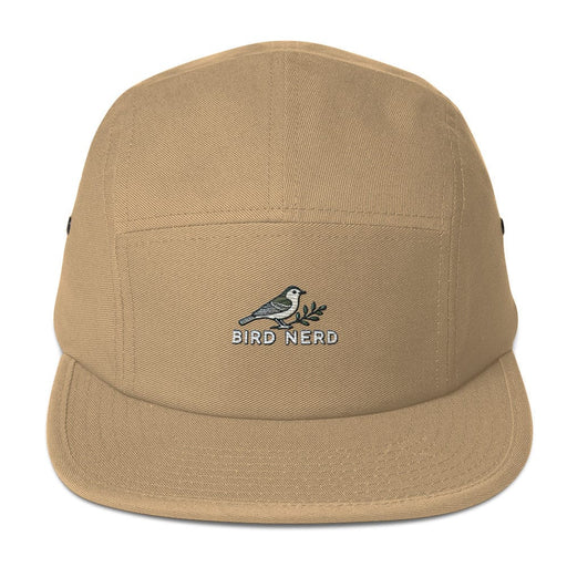 Triniskies  Hats Khaki Bird Nerd Embroidered Five Panel Cap for Nature Lovers