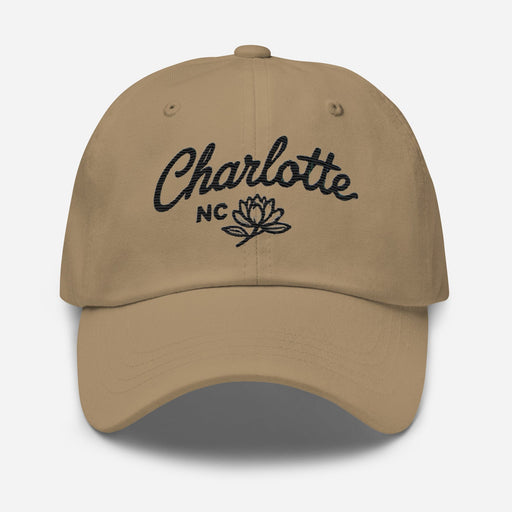 Triniskies  Hats Khaki Embroidered Charlotte NC North Carolina Dad Hat | Travel & Vacation Cap