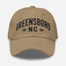 Triniskies  Hats Khaki Embroidered Greensboro NC Dad Hat | North Carolina Travel & Vacation Gift