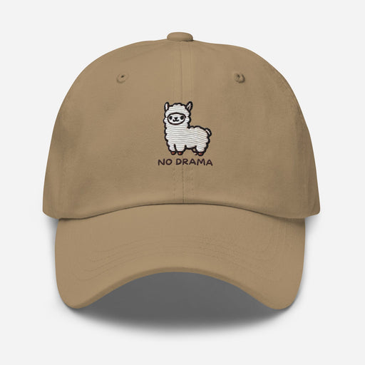 Triniskies  Hats Khaki Embroidered "No Drama Llama" Dad Hat – Adjustable Low-Profile Cap Great Gift Idea