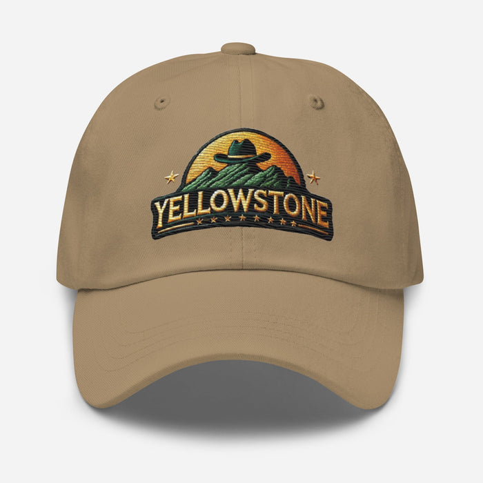 Triniskies  Hats Khaki Embroidered Yellowstone National Park Dad Hat | Camping & Hiking Nature Lover Cap