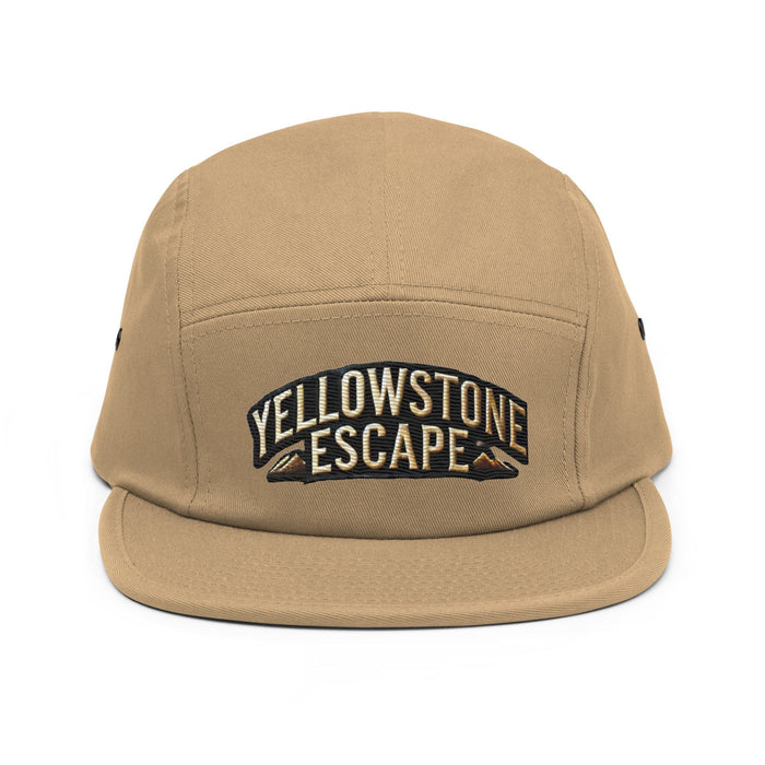 Triniskies  Hats Khaki Embroidered Yellowstone National Park Five Panel Cap | Adventure Camper Hat