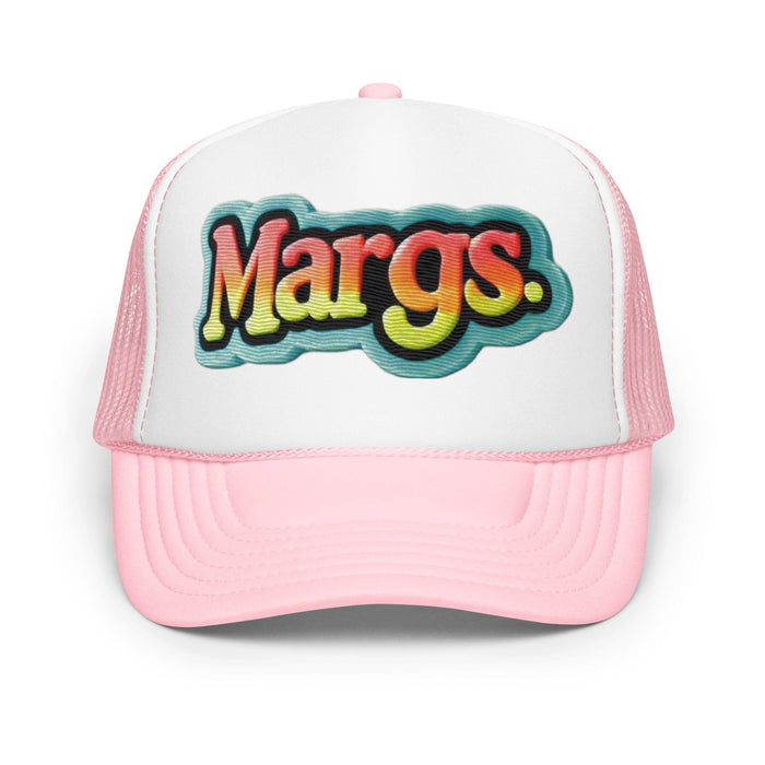 Triniskies  Hats Light Pink / White / Light Pink Embroidered Margs Foam Trucker Hat | Margarita Party Hat | Breathable Mesh Back