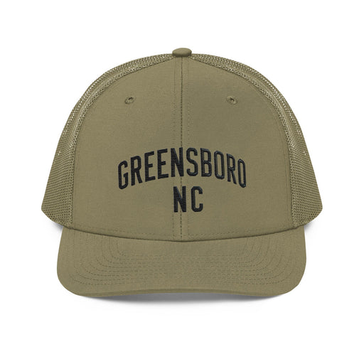 Triniskies  Hats Loden Embroidered Greensboro NC Trucker Cap | North Carolina Vacation & Travel Gift