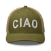 Triniskies  Hats Moss/ Khaki Embroidered CIAO Italian Trucker Hat | Travel Cap with Mesh Back