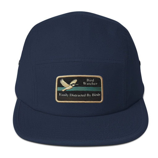 Triniskies  Hats Navy Embroidered Bird Hat Easily Distracted by Birds Five Panel Camping Cap