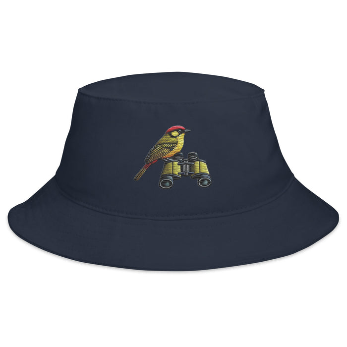 Triniskies  Hats Navy Embroidered Bird Watcher Bucket Hat – Cotton Twill Wildlife Hat Bird Hat