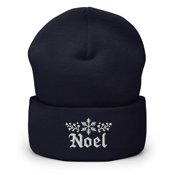 Triniskies  Hats Navy Embroidered Noel Christmas Hat | Cuffed Beanie | Festive & Cozy