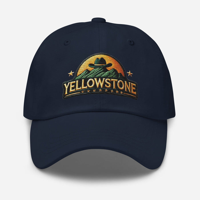 Triniskies  Hats Navy Embroidered Yellowstone National Park Dad Hat | Camping & Hiking Nature Lover Cap