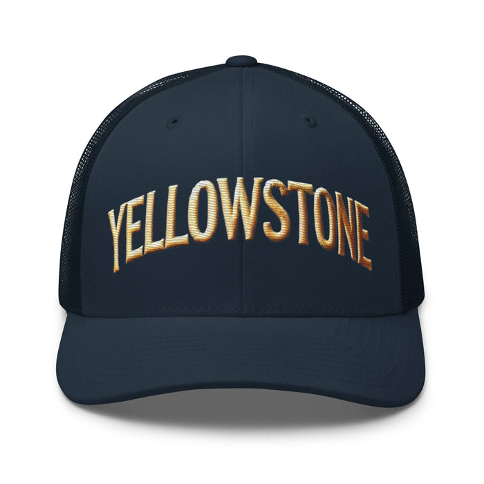 Triniskies  Hats Navy Embroidered Yellowstone National Park Trucker Cap | Mesh Back Adventure Hat