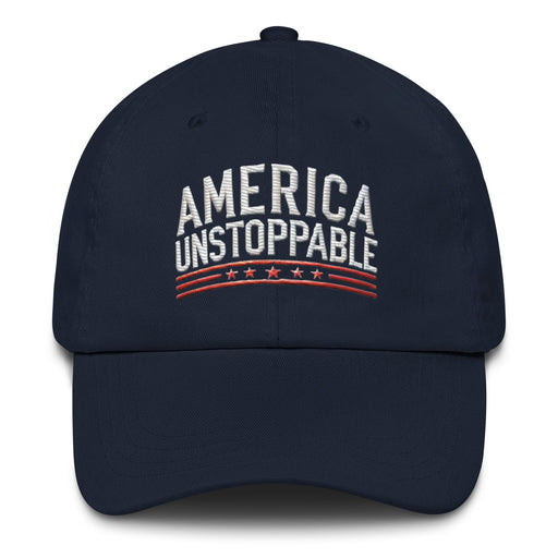 Triniskies  Hats Navy / UNISEX / ADULT America Unstoppable Trump Vote Embroidered Dad Hat  Show Your Patriotism in Style