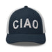 Triniskies  Hats Navy/ White Embroidered CIAO Italian Trucker Hat | Travel Cap with Mesh Back