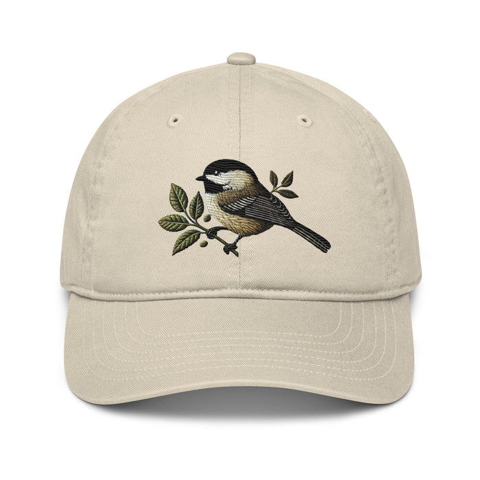 Triniskies  Hats Oyster Beautiful Chickadee Embroidered Organic Cotton Dad Hat