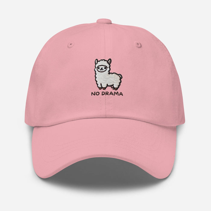 Triniskies  Hats Pink Embroidered "No Drama Llama" Dad Hat – Adjustable Low-Profile Cap Great Gift Idea