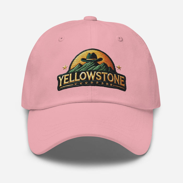 Triniskies  Hats Pink Embroidered Yellowstone National Park Dad Hat | Camping & Hiking Nature Lover Cap