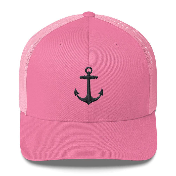 Triniskies  Hats Pink Safe Home Anchor Embroidered Trucker Hat Nautical-Inspired Adjustable Mesh Cap