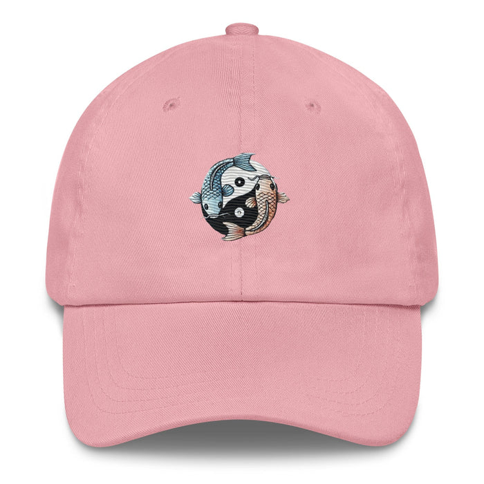 Triniskies  Hats Pink / UNISEX / ADULT Moon & Ocean Spirit Avatar Embroidered Koi Fish Trendy Yin Yang Dad Hat Gift