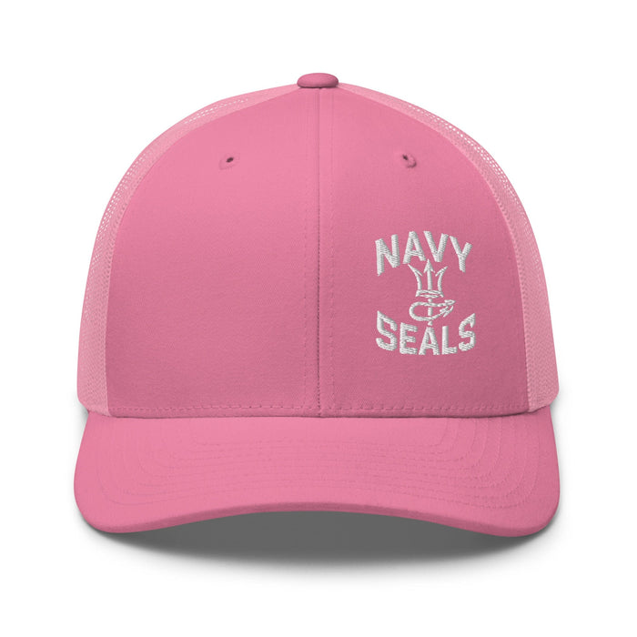 Triniskies  Hats Pink US Navy SEALs Trucker Cap  Embroidered Patriotic Mesh Hat