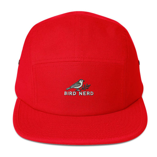 Triniskies  Hats Red Bird Nerd Embroidered Five Panel Cap for Nature Lovers