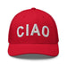 Triniskies  Hats Red Embroidered CIAO Italian Trucker Hat | Travel Cap with Mesh Back