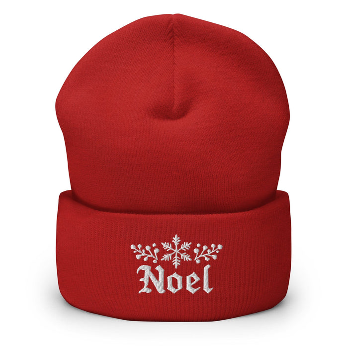 Triniskies  Hats Red Embroidered Noel Christmas Hat | Cuffed Beanie | Festive & Cozy