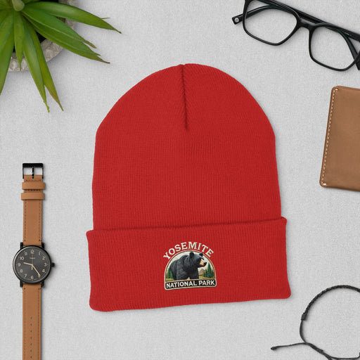 Triniskies  Hats Red Yosemite National Park Embroidered Cuffed Beanie  Perfect for Outdoor Adventures