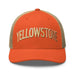 Triniskies  Hats Rustic Orange/ Khaki Embroidered Yellowstone National Park Trucker Cap | Mesh Back Adventure Hat