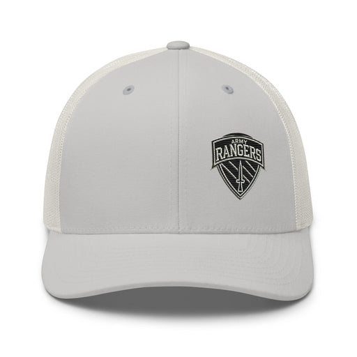 Triniskies  Hats Silver Army Rangers Embroidered Trucker Cap Patriotic Mesh Hat for Rangers Supporters