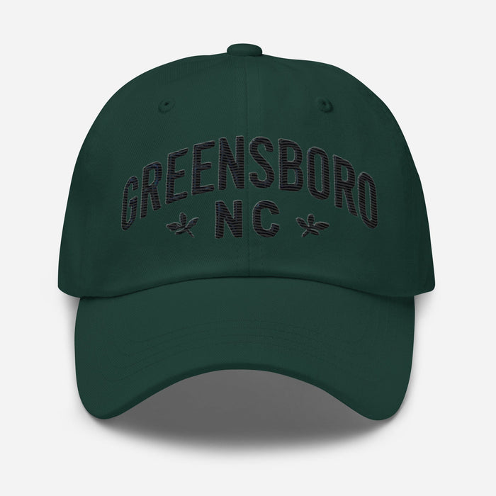 Triniskies  Hats Spruce Embroidered Greensboro NC Dad Hat | North Carolina Travel & Vacation Gift