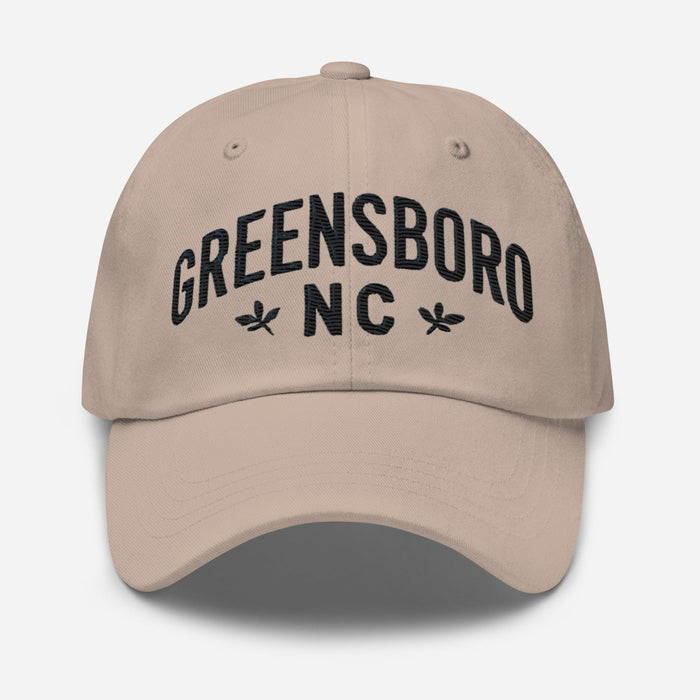 Triniskies  Hats Stone Embroidered Greensboro NC Dad Hat | North Carolina Travel & Vacation Gift