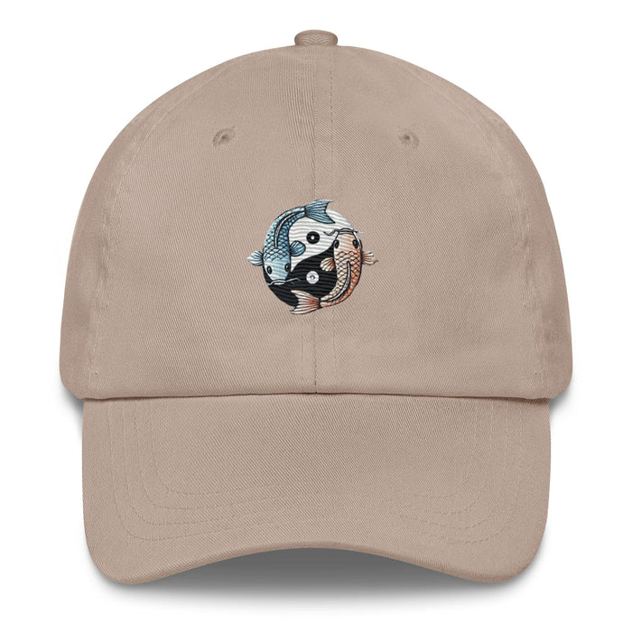 Triniskies  Hats Stone / UNISEX / ADULT Moon & Ocean Spirit Avatar Embroidered Koi Fish Trendy Yin Yang Dad Hat Gift