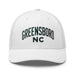 Triniskies  Hats White Embroidered Greensboro NC Trucker Cap | North Carolina Vacation & Travel Gift