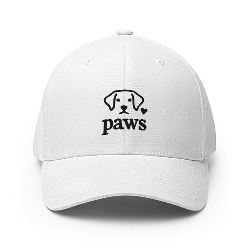 Triniskies  Hats White / S/M Embroidered Paws Pet Lovers Dog & Cat Structured Twill Cap with Stretch Band