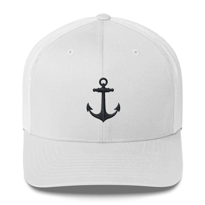 Triniskies  Hats White Safe Home Anchor Embroidered Trucker Hat Nautical-Inspired Adjustable Mesh Cap