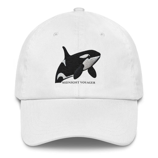 Triniskies  Hats White / Unisex / Adult Orca Whale Midnight Voyager Dad Hat  Dive into Adventure with Style!